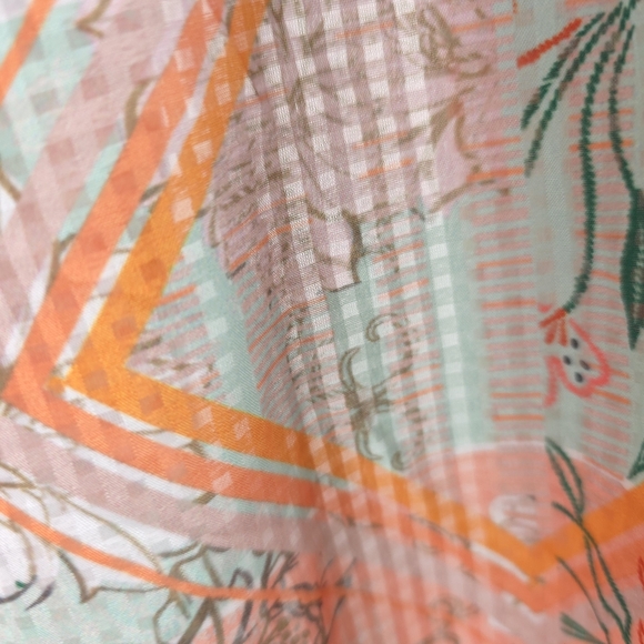 World Market Multi Print Plaid Semi Sheer Kimono OS - Picture 8 of 14